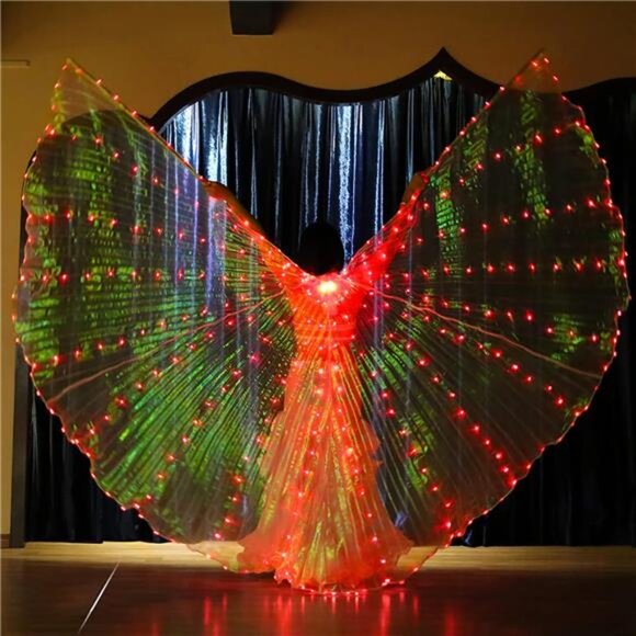 Light Up Led Isis Wings Belly Dance Carnival Rave Costumes Outfit Women‎ Adult - Picture 5 of 6